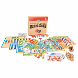 JEUJURA Coffret De Jeux Traditionnels Bois, unisexe, Bois, Multicolore, 01-01-2018, France, CE,EN71