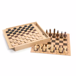 JEUJURA Coffret Bois Dames Et D'Echecs, 5 an(s)