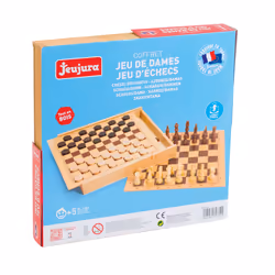 JEUJURA Coffret Bois Dames Et D'Echecs