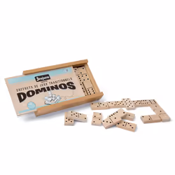 JEUJURA Dominos En Bois - Coffret En Bois, unisexe, Bois, Multicolore, 01-01-2018, France, CE,EN71