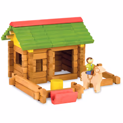 JEUJURA Mon Premier Chalet En Bois - 64 P, 3 an(s), Bois, 64 pièce(s), 1,5 kg