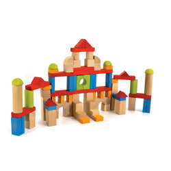 JEUJURA Construire - Blocs - 82 P. En Bois, 1,5 an(s), Bois, 82 pièce(s), 1,95 kg