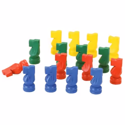 JEUJURA 16 PETITS CHEVAUX EN BOIS - Blister, unisexe, Bois, Multicolore, 01-07-2019, Chine, CE,EN71