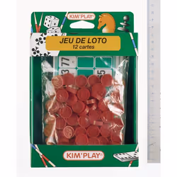 Kim'Play Jeu Loto 12 Cartes, unisexe, Plastique, Carton, Multicolore, 01-01-2012, Chine, 163 g