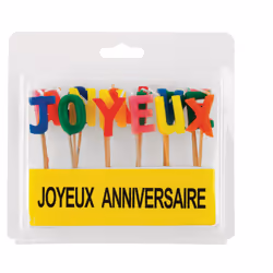 Kim'Play Bougies "Joyeux Anniversaire", Cire, Multicolore, 8 an(s), Chine, 145 mm, 160 mm