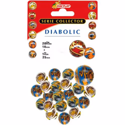 Billes Diabolic KIMPLAY - 20 billes + 1 callot - Intérieur - Enfant - Mixte
