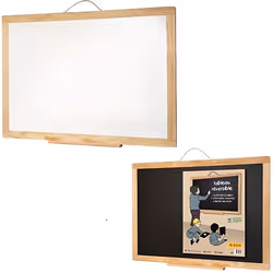 JB BOIS Grand Tableau Mural Double Face 78x54 cm + Ramasse Craie Mixte