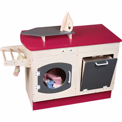 Meuble buanderie en bois - JB BOIS - Ensemble Bloc Tiroirs et Lave-Linge - Gris