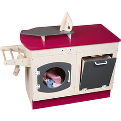 Meuble buanderie en bois - JB BOIS - Ensemble Bloc Tiroirs et Lave-Linge - Gris