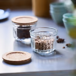 La Rochère 56643201 Plat de service Bambou, Verre Transparent, Bois Rond Bol de service