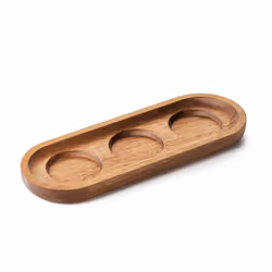 La Rochère 56643801 Plat de service Verre Transparent, Bois Rond Plateau de service