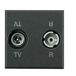 Cofrel 23673 - Prise tv - fm 2 Modules - anthracite - Bticino