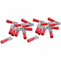 Lot de 20 cosses hifi femelles rouges pré-isolées 2.8mm & 4,75mm