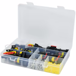 Description générale Coffret de 216 connecteurs étanches 12/24V, comprenant 14 connecteurs électriques de 1 à 6 pôles. Ce kit ...