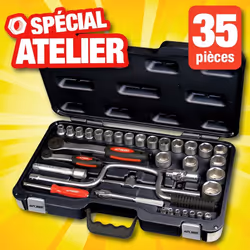 coffret cliquet + 27 douilles 6 pans coffret cliquet + 27 douilles 6 pans, 35 pieces . Chrome Vanadium. Comprenant 27 douille ...