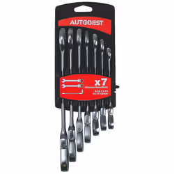 Clés mixtes à cliquet, chrome vanadium satinées X 7 - AUTOBEST MARQUE FRANCAISE : Ce produit a été rigoureusement sélectionné ...