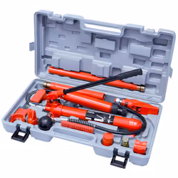 Caractéristiques techniques : • Capacité max du vérin : 10 T • Coffret 16 pièces • Pression de sortie de pompe 56,5 MPa
