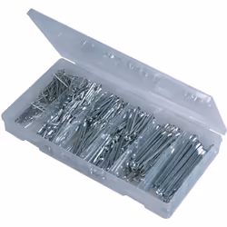 Description générale Le coffret comprend un assortiment de 555 goupilles cylindriques fendues de longueurs variant de 25 mm à ...