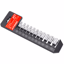 Coffret de 11 douilles 1/4'' : 4/4,5/5/5,5/6/7/8/9/10/11/13 mm, finition mat - AUTOBEST MARQUE FRANCAISE : Ce produit a été r ...