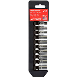Jeu de 10 douilles us - inch -carré 1/4 '