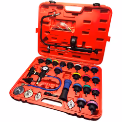 Description générale Ce coffret permet de diagnostiquer une fuite sur votre circuit de refroidissement, de tester la températ ...