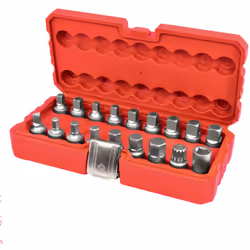 Description générale Coffret d'embouts de vidange carré 3/8' comprenant 18 pièces en acier au Chrome-Vanadium, idéal pour les ...