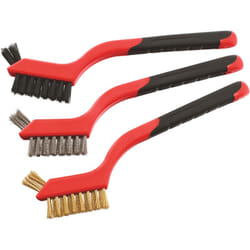 Lot de 3 mini brosses métal, laiton, plastique
