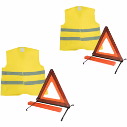 Ces ensembles gilet de sécurité et triangle de signalisation permettent de vous signaler ainsi que votre véhicule lors d'une  ...