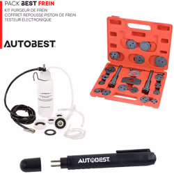 Ce pack prêt à l'emploi se compose d'un kit purgeur de frein et d'embrayage automatique, un coffret repousse piston de frein  ...
