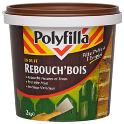 Polyfilla - Enduit Rebouche Bois pour fissures et trous - grande dureté - Intérieur et Extérieur - rebouch'bois Pâte 2Kg