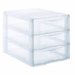 SUNDIS Mini tour de rangement Orgamix A4 MM 3 tiroirs 365x26x255 cm transparent