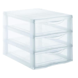 SUNDIS Mini tour de rangement Orgamix A4 MM 3 tiroirs 365x26x255 cm transparent