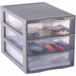 SUNDIS Mini tour de rangement Orgamix A4 MM 3 tiroirs 365x26x255 cm gris