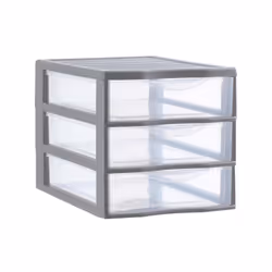 Description générale Mini tour de rangement SUNDIS Orgamix A6, avec 3 tiroirs. Conçu en polypropylène de couleur gris, ce pro ...