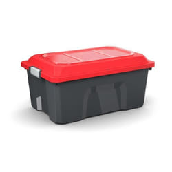 Malle de rangement - SUNDIS - 40L - Noir/Rouge - Robuste - Fabriquée en France