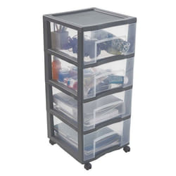 Tour de rangement en plastique 4 tiroirs avec roues SUNDIS TAG TOWER XL