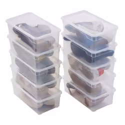 Lot de 10 boites de rangement pour chaussures en plastique transparent avec couvercle Sundis CLEAR BOX 5L