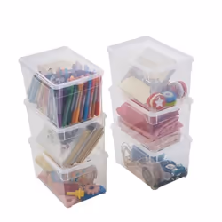 Lot de 6 boites de rangement en plastique avec couvercle Sundis CLEAR BOX 5L L.26 x l.175 x h.15 cm Transparent