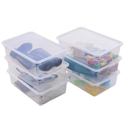 Lot de 6 boites de rangement en plastique avec couvercle Sundis CLEAR BOX 22L L.55 x l.375 x h.16 cm Transparent