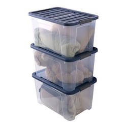 Lot de 3 boites de rangement en plastique avec couvercle Sundis WAVE BOX 45L L.555 x l.39 x h.305 cm Transparent