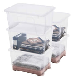 Lot de 5 boites de rangement en plastique avec couvercle Sundis VIEW BOX 45L L.55 x l.39 x h.30 cm Transparent