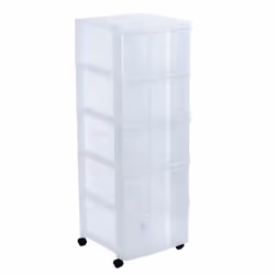 Tour de rangement en plastique 5 tiroirs avec roues SUNDIS MODULO