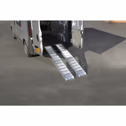 Lot de 2 rampes en aluminium lisse Idéal chariot, fauteuils roulants, caisson sur roulette... Repliable en 2 - Compacte - Cha ...