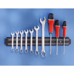 Description générale Ce lot de 2 barrettes porte-outils magnétiques est idéal pour organiser votre cuisine ou votre atelier.  ...