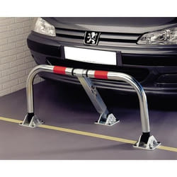 Barrière rabattable indéformable Mottez B306P - Tube Ø 50/2 galvanisé - A clé - En applique