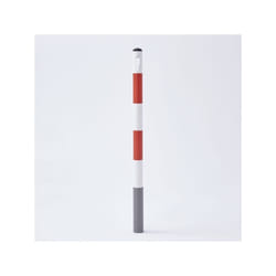 Potelet métal rouge et blanc à sceller ht 100 cm