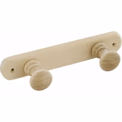Condt. : LS , Libellé : Bois naturel hêtre , Désignation : 2 têtes , L. x l. x H. (cm) : 23 x 6 x 4,2