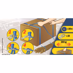 Description générale Ce kit de cerclage est idéal pour sécuriser vos cartons lors de vos envois ou de vos déménagements. Il c ...