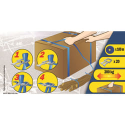 Kit de cerclage : Composé d'un rouleau de 100m + 50 boucles pour + ou - 20 cartons Mottez B971B100
