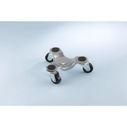 Coin rouleur double fonction - Poids par coin rouleur = 50 kg - Métal embouti - 200 kg les 4 en charge maxi - Hauteur totale = 6 cm. ø de roulette =